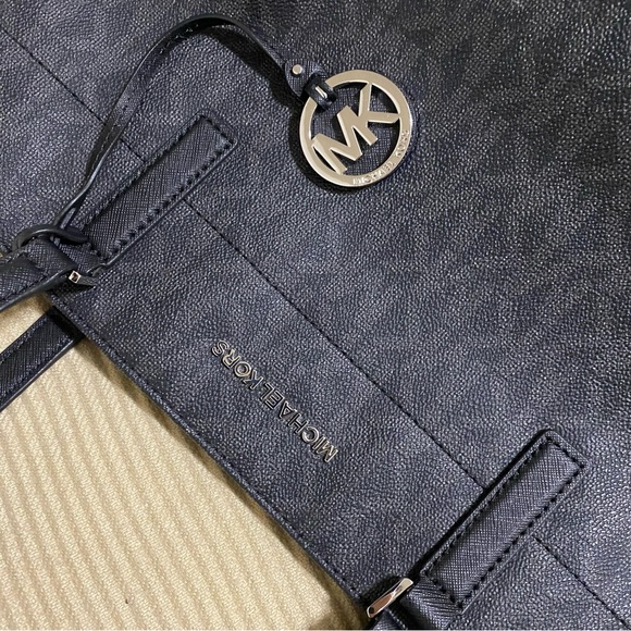 Michael Kors Jet Set Large Tote – Black Logo Canvas black and grey - Picture 3 of 12